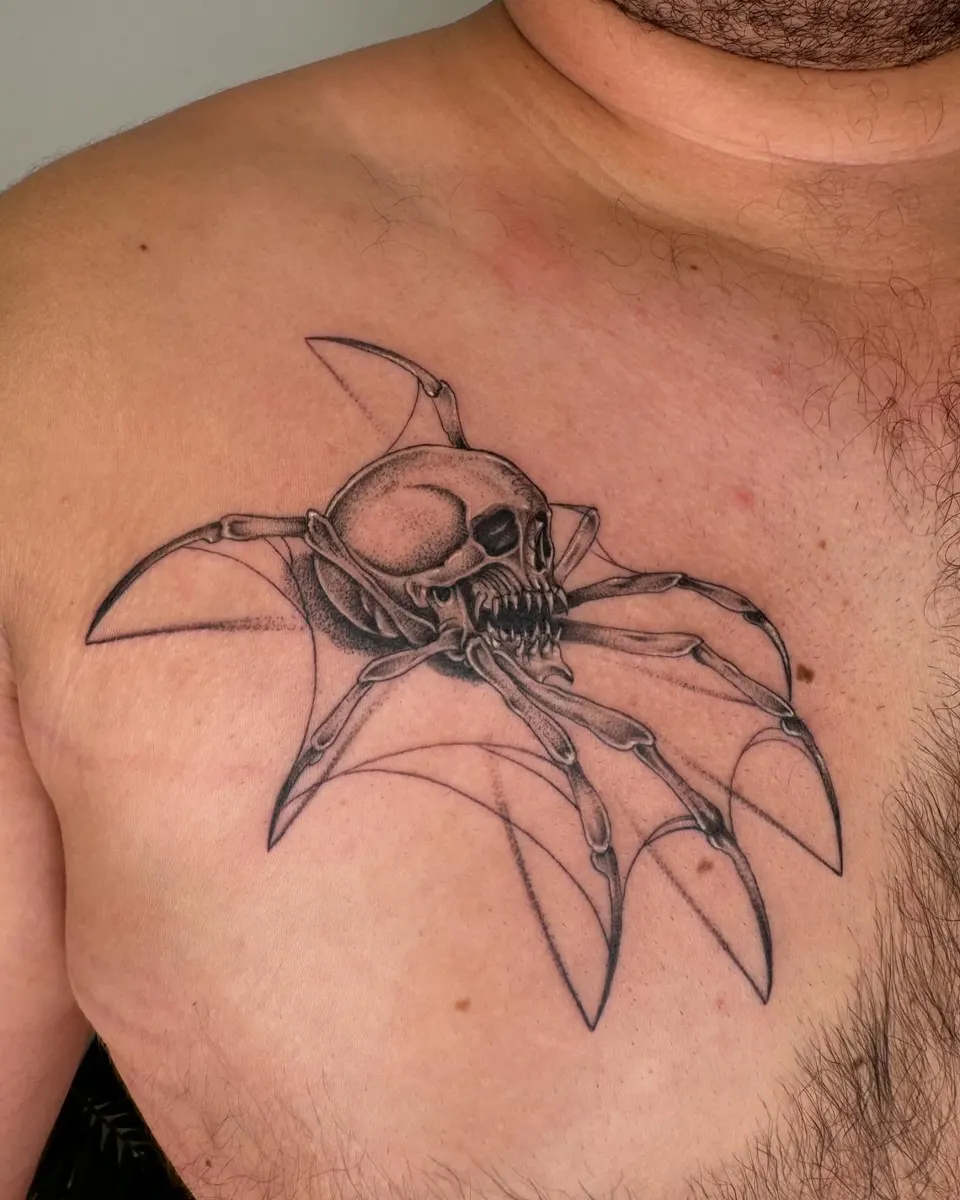 Tatouage « Araignée tête de mort »